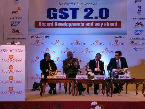 Mr Aravind KS, Head Evangelization, Tally Solutions speaking at the AASOCHAM National Conference on GST 2.0